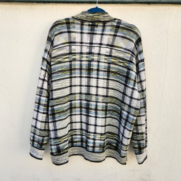 FREE PEOPLE Mcgregor Plaid Cardigan in Green Tea - Picture 4 of 9